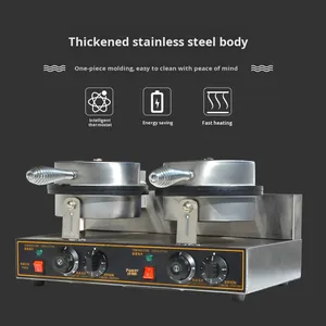 Machine professionnelle électrique artisanale pour cornets <span class=keywords><strong>de</strong></span> crème glacée et cornets croustillants, machine à rouleaux d'œufs double ou simple tête pour stand - Product Image 2