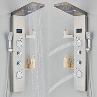 Promotion Colonne de Douche Murale Cascade en Acier Inoxydable avec Panneaux de Douche LED pour Salle de Bain