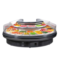 Commerciële koelkast voor fruit en groenten, open display koelkast, supermarkt koeler, 1200L capaciteit, 2-8°C enkeltemperatuur