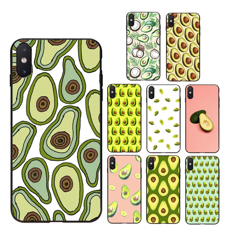 Avocado cartoon style UV printing process TPU phone case for iphone