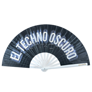 Abanico Plegable Grande de Bambú Blanco Pintado con Diseño de Pirámide para Hombres/Mujeres, Ideal para Tai Chi/Kung Fu Chino, Fiestas EDM, Conciertos y Juegos de Rol - Product Image 3