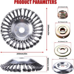 6/8inch <strong>Grass</strong> Trimmer Head Weed Cutter Lawn <strong>Mover</strong> Twisted Steel Wire Wheel Tray Plate Brush Cutter Trimmer Head - Product Image 2