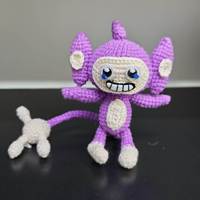 Boneka Monyet Kecil Anime Rajutan Tangan, Mainan Anak Berbentuk Hewan Lucu, Boneka Amigurumi Plush yang Dapat Disesuaikan