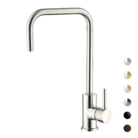 Robinet de cuisine chaud et froid à poignée unique SUS304 Robinet d'évier à rotation de 360 degrés Robinet de lavabo à noyau en céramique à trou unique