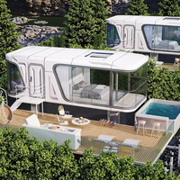 Casa espacial de cápsula pequeña inteligente, cabina móvil de acero, superventas, cocina de dos dormitorios para parque al aire libre, escuela, Hotel, apartamento, uso
