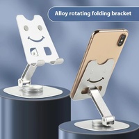 Nouveau support de téléphone portable en alliage d'aluminium à 360 degrés, pliable, réglable en hauteur, support de tablette paresseux pour bureau, fixation tableau de bord