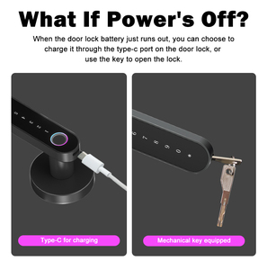 Keyless Entry Electric Door Lock Smart Handle Latch Password Fingerprint Key Digital Lock for Home - Product Image 5