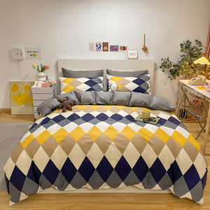 Parure de lit 4 pièces, ensemble de literie nouveau Style 300TC 2021 coton, housse de <span class=keywords><strong>couette</strong></span>, drap pour dortoir d'étudiant, 4 pièces, 100% - Product Image 1