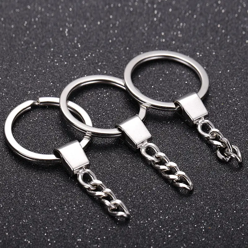 Good Quality 30ミリメートルSilverトーンTwo Circle Key Chain Ring Connector Pendant Charm FindingとExtender Chain DIY Accessory