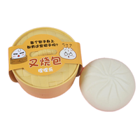 Nouvelles balles anti-stress Fidget en forme de boulette, jouet sensoriel à presser et à étirer, en forme de pain vapeur, en matériau PU extensible