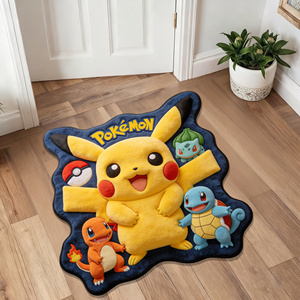 Alfombra Personalizada con Diseño de Pokémon Pikachu, Alfombra de Anime Suave con Base Antideslizante de Esponja, Alfombra 3D de Dibujos Animados - Product Image 2