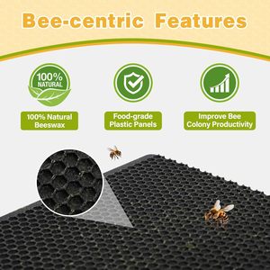 Kit de 10 marcos de colmena de madera de pino profundo sin ensamblar con ceras de abejas recubiertas de cera, color negro, equipo nuevo para apicultura - Product Image 6