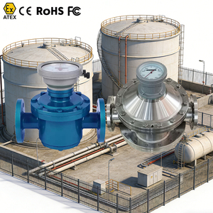 デジタルディーゼル燃料楕円形ギア流量計、容積式ギア水流量計、LCDリモートSs304オーバルギア流量計 - Product Image 1