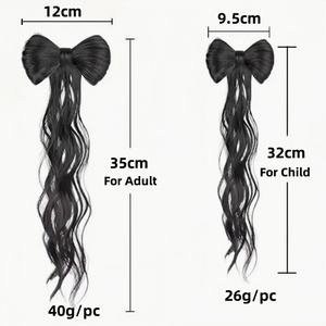 Nuovo arrivo 32 CM mezza legata coda di cavallo capelli grezzi alta temperatura sintetica borsa per capelli graziosi accessori per capelli per bambini - Product Image 6