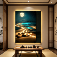 Lampe murale LED en pierre de grès Ocean Beach, bande lumineuse suspendue, peinture décorative pour hall d'entrée, couloir, décoration murale, décoration intérieure