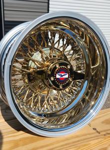 ล้อแม็กซ์สีทองทั้งวง ขนาด 13x7 14x7 แบบเดย์ตัน 72 ก้าน สำหรับรถโลว์ไรเดอร์ ใช้กับ<span class=keywords><strong>ยาง</strong></span>ขอบขาวขนาด 155/80/13 - Product Image 4