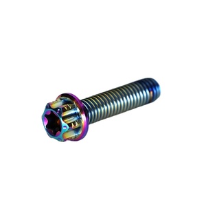 Titanium GR5 Motorcycle Hex Flange Bolt M8 PVD Finish UNC Thread 30mm Flange <b>Screw</b> with Hex Socket Head Cap for Repair - Product Image 3