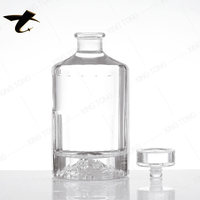 Bouteille en verre blanc cristallin de qualité supérieure, vente en gros d'usine pour le whisky, le brandy et le XO