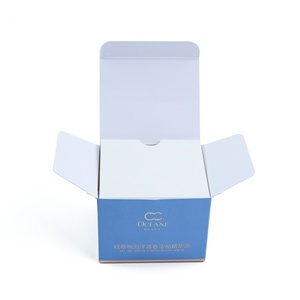 Boîtes d'expédition pliables en carton recyclé Crown Win Blue Customer Shape, avec fermeture à rabat en cuivre, revêtement UV, lamination mate/brillante - Product Image 1