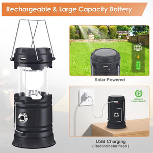 Lanterne de camping LED rechargeable solaire XINSITE 5800, lampe de tente extérieure portable extensible - Product Image 5