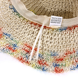 Chapeau de paille d'été pour femme à large bord, chapeau bob crocheté à la main pour la plage, protection solaire, extérieur, chapeau de pêcheur pour le voyage - Product Image 6