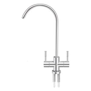 <span class=keywords><strong>Grifo</strong></span> de fregadero cromado de 1/4 pulgadas con agujeros dobles para filtro de agua potable doméstico de ósmosis inversa RO - Product Image 6