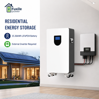 Sistema de Almacenamiento de Energía Solar Fuera de la Red para el Hogar, Batería LiFePO4 con Ruedas, 51.2V 300Ah 15.36kWh, Admite 16 Conexiones en Paralelo