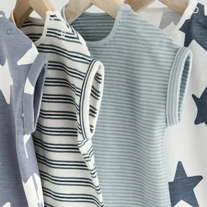 بدلة أطفال بأكمام قصيرة بدلة نوم لحديثي الولادة بجامة أطفال عضوية ملابس نوم صيفية مخصصة لملابس الأطفال - Product Image 2