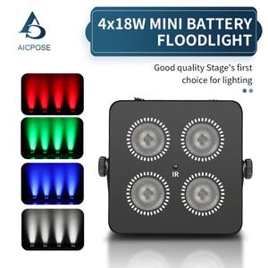 AICPOSE - Nuevo Producto a Precio Razonable, Luces LED de Escenario con Batería de 4x18w, Acero Inoxidable, Luz Par 6en1 - Product Image 2