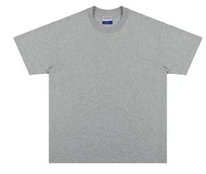 เสื้อยืดคอกลมของผู้ชายสีพื้นสีเทาเข้มผ้าฝ้าย95% หนัก5% ผ้าสแปนเด็กซ์ดีไซน์แฟชั่นโอเวอร์ไซส์ - Product Image 6