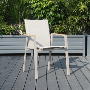 Chaise <span class=keywords><strong>de</strong></span> salle à manger <span class=keywords><strong>de</strong></span> luxe pour patio, résistante aux intempéries, en tissu maillé double couche, avec cadre en aluminium, qualité commerciale, pour usage extérieur – Offre Spéciale - Product Image 3