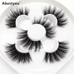 Abestyou 25mm 3 Paires 6D Vison Cils Faux Moelleux Vaporeux Naturel Faux Cils À La Main Réutilisable Dramatique Cils