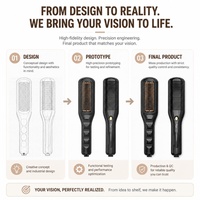 Cepillo Alisador de Cabello Negro Torlin con Pantalla LCD, Calor Ajustable y Apagado Automático - Uso Doméstico para Hombres y Cuidado de la Barba