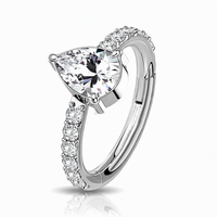Vente en gros g23 Titane gemme Clicker Anneau Nez Anneau Nez Articulé Anneau Segment Anneau Avec Larme CZ Pavé Corps Piercing Bijoux