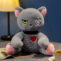 Reborn chat jouets en peluche peluche série sombre gothique Lolita animaux poupée Halloween peluche enfants jouet