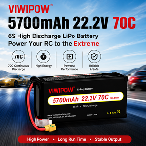 Baterai Ultra High Discharge 5700mAh 22.2V 70C 6S dengan Colokan Khusus untuk Drone FPV Freestyle - Product Image 1