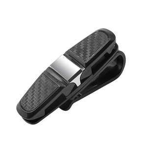 Car Sun Visor Eyeglasses Clip Card Holder Plastic Multi Function Storage Black Silver Gold - Product Image 2