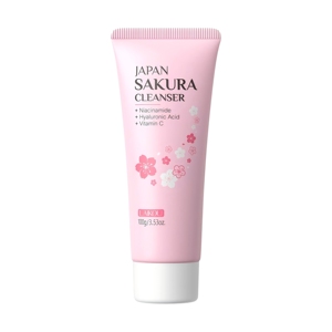 Limpiador Facial de Flor de Cerezo Japonés de Marca Propia, 100 g, Hidratante, Iluminador, Suave, Apto para Todo Tipo de Piel, Uso Diario - Product Image 1