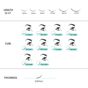 Phong cách mới 5D W hình dạng lông mi mở rộng Camellia 5D W hình lông mi Clover lông mi độ dài khác nhau 5D W-hình lông mi giả - Product Image 6