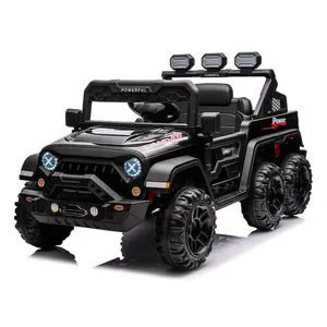 Boys Ride-On Truck Car 24 Volt Electric with 2 Seats 6X6 Six Wheels for Children Aged 5-7 Years