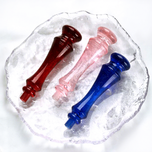 Poignée de sceau en cire acrylique, forme extraterrestre, semi-transparente, texturée, rouge rose, pour sceller les journaux en papier - Product Image 1