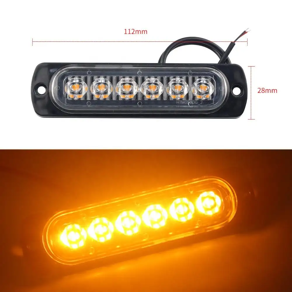 Lampu belakang DRL 18w, cahaya ekor Bar rem truk van Trailer 6 Led lampu samping strobo lampu peringatan 12 v-24 v bohlam DRL belakang