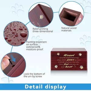 Urnas Personalizadas Ecológicas para Cinzas de Cães Urna de Madeira com Porta-Retrato Urna para Cinzas de Animais de Estimação - Product Image 4