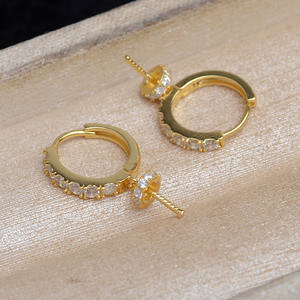 Wenchi S925 <b>Silver</b> Pendant DIY Accessories Water Drop Earring Support 10-12mm 15647 Love Earpiece with Empty Earnail <b>Beads</b> China - Product Image 3