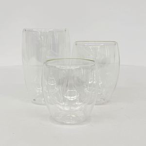 Vaso de vidrio transparente de doble pared preperforado para globo de nieve, redondo, de 8oz, 12oz, 15oz, para capuchino, latte y manualidades con purpurina - Product Image 2