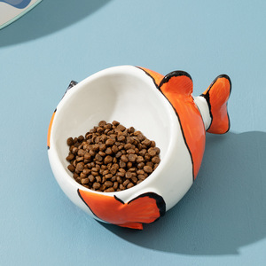 Bol surélevé moderne en céramique peint à la main pour aliments et eau pour chat, protège la colonne cervicale, fournitures pour animaux <span class=keywords><strong>de</strong></span> compagnie - Product Image 1