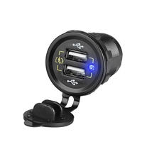 Interface de charge rapide USB double QC3.0 12-24V pour véhicule avec indicateur lumineux bleu – Vente en gros