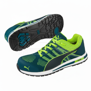 Chaussures de sécurité basses en tricot couleur verte - Product Image 1