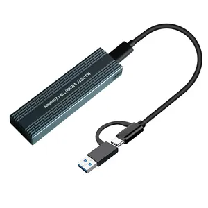 Hộp Đựng SSD M2 Bộ Chuyển Đổi SSD M.2 Sang USB 3.1 Kèm OTG Cho NVME PCIE NGFF SATA M/B Key 2230/2242/2260/2280 Giao Thức Kép