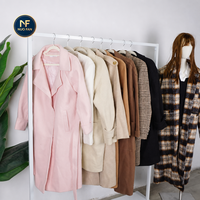 Mantel Wanita Bahan Campuran Kondisi Bagus Musim Gugur/Dingin Semua Ukuran Grosir Lengkap untuk Ekspor Eropa AS (Lintas-Batas)